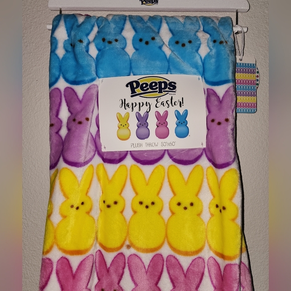 ✨️🐰NWT PEEPS BUNNY COZY SOFT BLANKET 🐰✨️🩷🐰💜🐰💙🐰💛🐰 - Picture 2 of 8